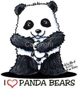 Panda Bear Cartoon Tshirts Nightshirts 7548 Kiniart pet  