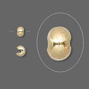  #80151 Crimp cover, gold plated brass, 4mm   5 beads Arts 