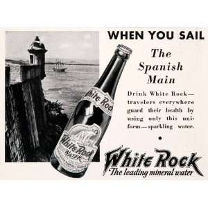  1931 Ad White Rock Mineral Water Glass Bottle Spanish Mail 