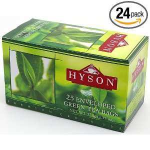Hyson Green Tea, Teabags, 25 Count Boxes (Pack of 24):  