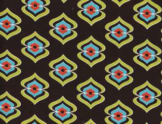 Quilt Quilting Fabric Geo Moves Geometric Curves Brown Green Blue 