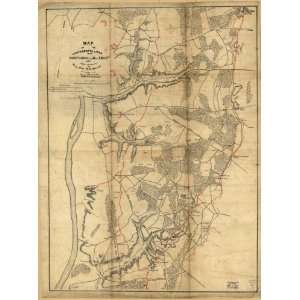  1860 Map Richmond Region Virginia History, Civil War: Home 
