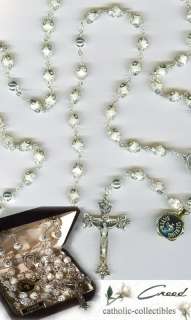 CREED Catholic Mother of Pearl Sterling Rosary AWESOME  