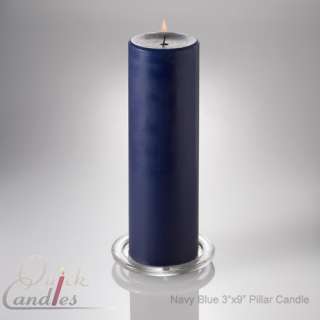 Unscented 3 X 9 Pillar Candles. Pick From 7 Colors.  