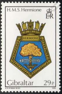 Royal Navy Ship Crest HMS HERMIONE Stamp (Gibraltar)  