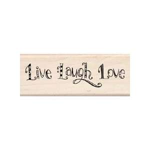  LIVE LAUGH LOVE SCRAPBOOKING WOOD MOUNTED RUBBER STAMP 