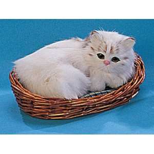  Cat Kitty Lying In Basket Collectible Decoration Kitten Cute 