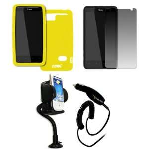 EMPIRE AT&T HTC Holiday Yellow Silicone Skin Case Cover + 360 Degree 
