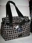 90 NWT Tommy Hilfiger Black White Signature Tote Satch