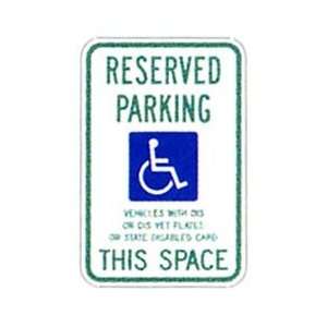  Metal traffic Sign: 12x18 Wisconsin   Handicapped Parking 