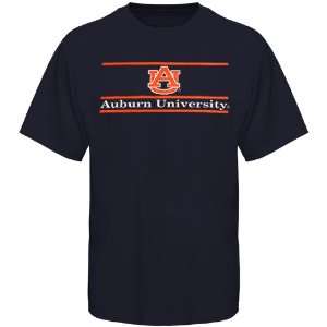   Auburn Tigers University Bar T Shirt   Navy Blue