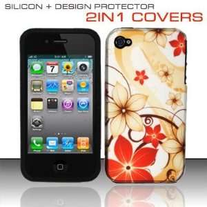   Rubberized Design Cover   Red Flowers SCDP: Cell Phones & Accessories
