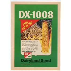  1977 Dairyland Seed DX 1008 Corn Print Ad (20168)