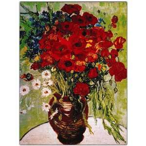  Daisie & Poppies by Vincent Van Gogh Framed 24x32 Canvas 
