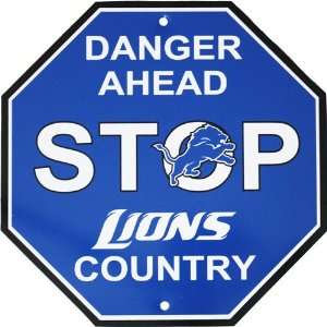  Detroit Lions Plastic Stop Sign Danger Ahead Lions Country 