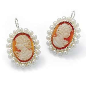 PalmBeach Jewelry Sterling Silver Cameo and Cultured Freshwater Pearl 