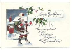 Christmas Postcard  Santa Claus  Saint Nicolas  1923  