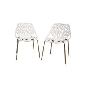  Birch Sapling White Plastic Dining Chair Qty 2: Home 