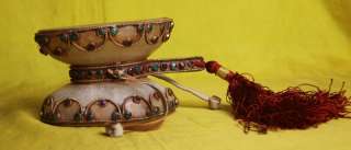 Wonderful Old Tibetan Ritual Pure Crystal Drum Damaru@  