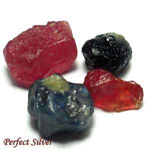 10 ct. 4Pcs. 100% Natural Mined Rough Ruby & Blue Sapphire  