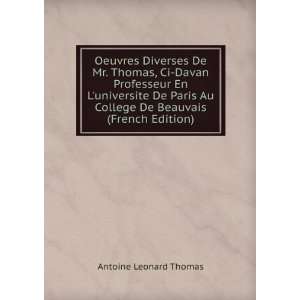 Oeuvres Diverses De Mr. Thomas, Ci Davan Professeur En Luniversite De 