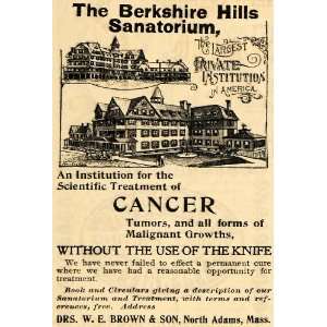  1895 Ad Berkshire Hills Sanatorium Largest Institution 