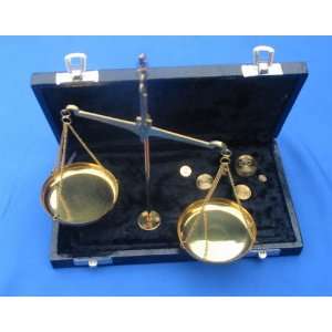  Exquisite Boxed Brass Traditional Scale With Weights: Home 