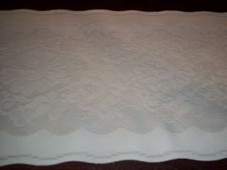 ROSES AND BOWS IVORY LONG TABLE RUNNER LACE BACKING 80 X 13 CTRF102