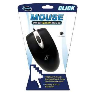  Sakar 81050N Click Black PS2 3 Button Ball Mouse 