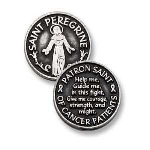 St Peregrine Patron Saint of Cancer Patients Pewter Pocket Coin, Token 