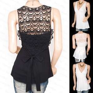 Cross Bust Ruching Embroidered Back Tank Top S M L XL  