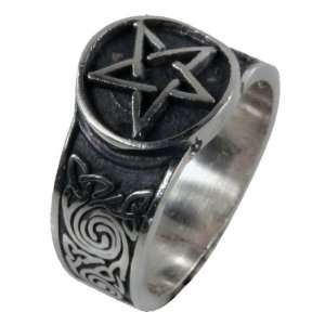  Small Pentacle Sterling Silver Celtic Ring   Size 06 