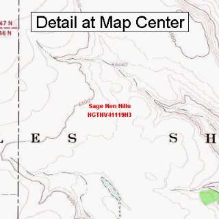  USGS Topographic Quadrangle Map   Sage Hen Hills, Nevada 