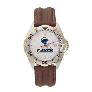 San Diego Chargers Mens NFL All Star Watch (Leather Band 