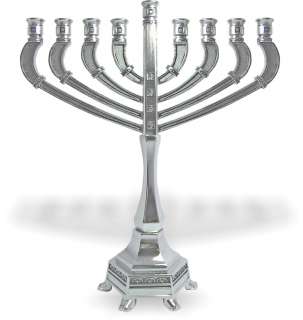 Jewish Judaica Hanukkah Lamp Menorah BS DIAMOND BRANCHES AND DROPS 