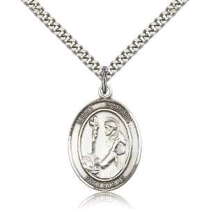 925 Sterling Silver St. Saint Dominic de Guzman Medal Pendant 1 x 3/4 