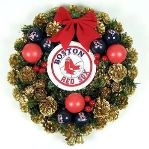   BOSTON RED SOX OFFICIAL MLB CHRISTMAS DOOR WREATH: Sports & Outdoors