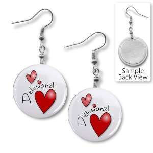  DELUSIONAL HEART Valentines Day Hook Dangle Earrings 