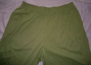 Womens NWOT Roamans Lime Green Cropped Warm Up Pants Sweatpants 2XP 