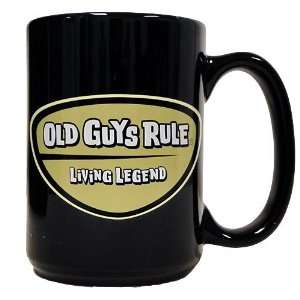 Old Guys Rule Legend Badge Black Coffee Mug:  Sports 