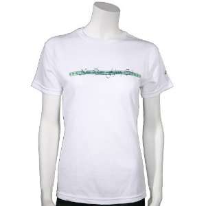   Fighting Irish White Ladies Petal Pusher T shirt: Sports & Outdoors