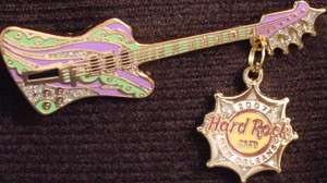 Hard Rock Cafe NEW ORLEANS 2007 MARDI GRAS Dangle GUITAR PIN  
