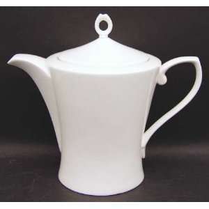   Satin White Tea Pot & Lid, Fine China Dinnerware