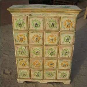   Wood Country Distressed Storage Chest of Drawers: Furniture & Decor