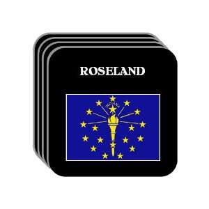 US State Flag   ROSELAND, Indiana (IN) Set of 4 Mini Mousepad Coasters