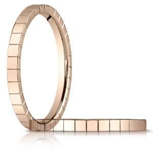  2mm Wedding Band with Squares   18k Rose Gold Jewelry