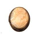 GOLD FILLED Antique Victorian Handcrafted Moss Agate Pin Brooch RARE 