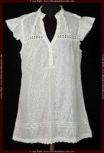 NEW $98 River Island Laced White Tunic Top 8 Eur 34 M  