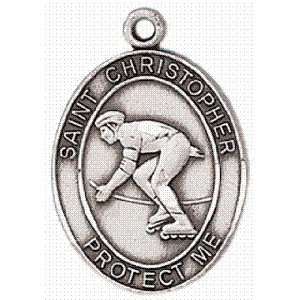  Mens Rollerblading Medal   Sterling Silver with 24 Inch 