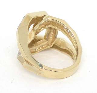 LOVELY 14K GOLD & DIAMONDS UNIQUE KNOT DESIGN BAND RING  